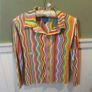OMIGHTY Multicolor Wavy Stripe Button-Down Shirt